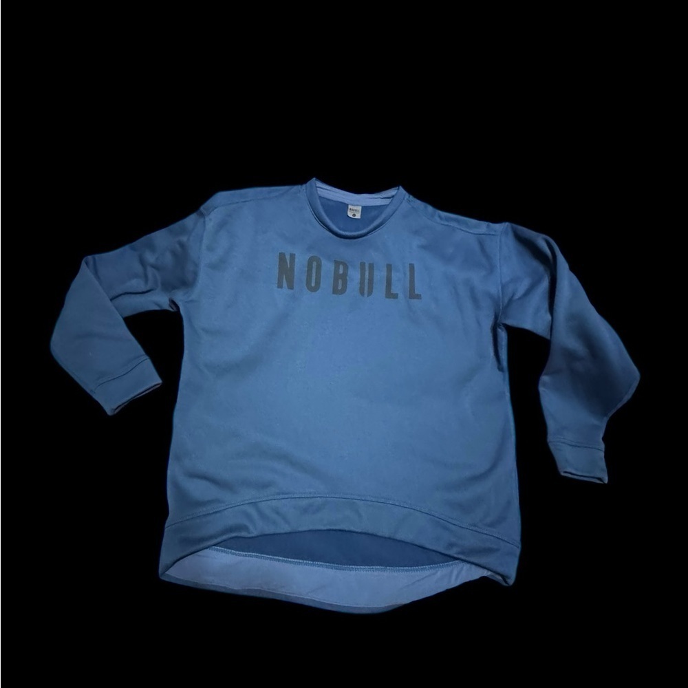 NOBULL Sweatshirt Size S Blue Crew Neck Spell Out